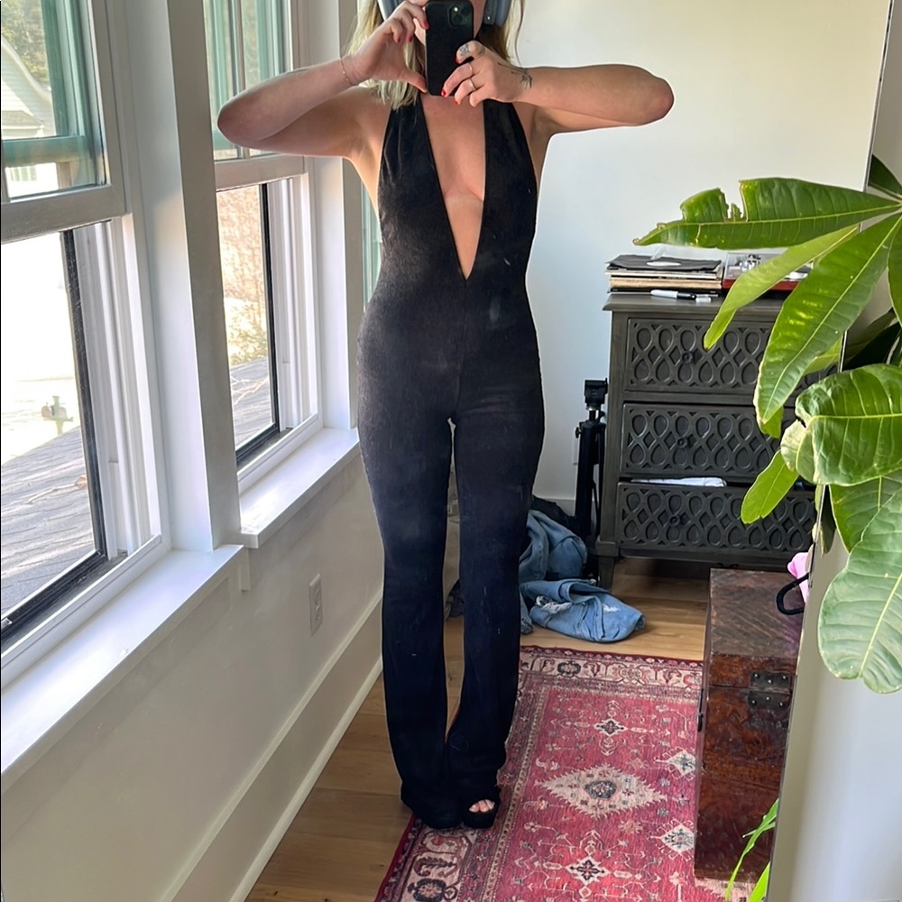 Chic Black Plunge Jumpsuit